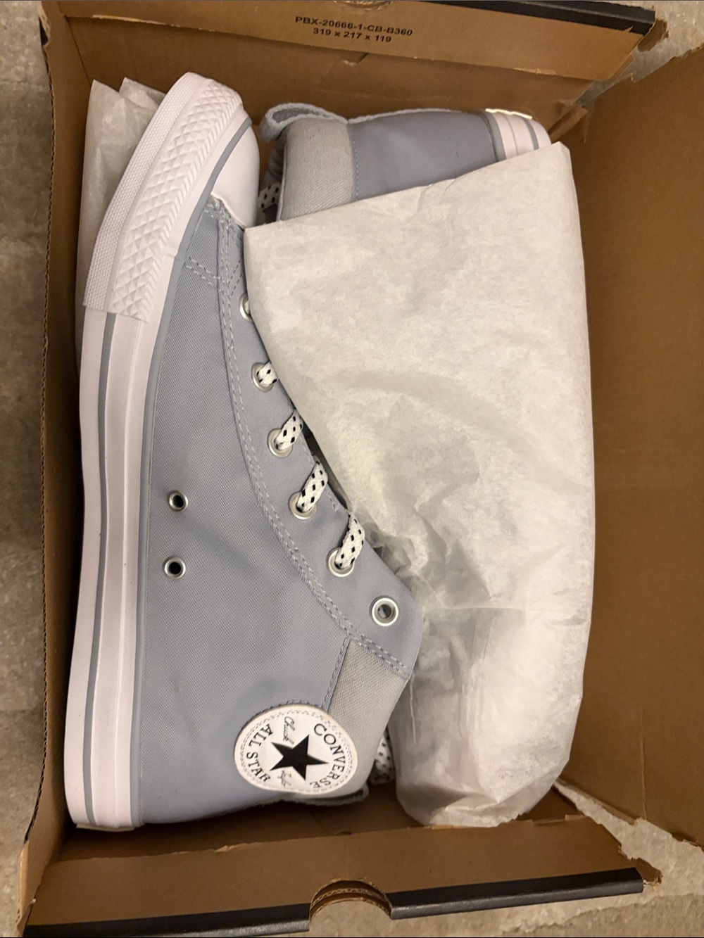 Converse Light Gray/White High Top Sneakers